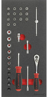 Module d'outillage clé à douille 1/4&#34;, 31 pièces, module 1/3