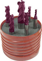 Jeu de fraises à queue, VHM, longue, 45°, TiAlN, Z3