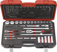 Coffret de douilles 1/4" et 1/2”, 58 pièces