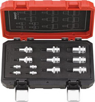 Coffret combiné d’embouts de vissage 1/4" et 1/2" pour vis 6 pans, 12 pièces