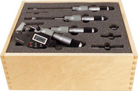 Jeu de micromètres à affichage digital, IP65, sortie de données, FORMAT