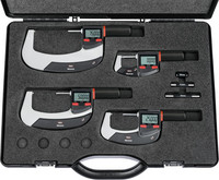 Jeu de micromètres à affichage digital avec fonction de tolérance et système radio intégré, QUICK DRIVE