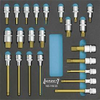 Module d'outillage douille tournevis 1/2&#34; revêtement TiN, 23 pièces, module 2/3