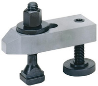 Bride de serrage, biseautée, avec vis d'appui réglable