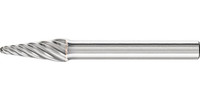 Fraise sur tige en carbure, denture INOX, forme conique à bout rond KEL
