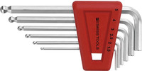 Jeu de clés mâles coudées, 6 pans, courtes, tête sphérique, n° PB 212 H5