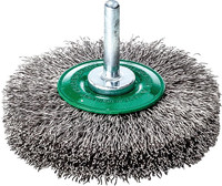 Brosse circulaire à emmanchement, acier inoxydable V2A, ondulé, 0,2–0,3 mm
