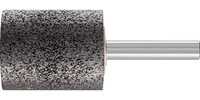 Meule sur tige corindon INOX, forme cylindrique, queue de 8 mm
