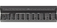 Coffret de douilles à choc 1/2", 15 pièces