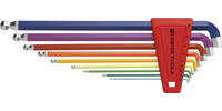 Jeu de clés mâles coudées, 6 pans, longues, tête sphérique, n° PB 2212 LH10RB