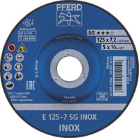 Meule d'ébarbage SG INOX pour l'usinage de l'acier inoxydable