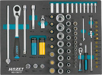 Module d'outillage Douilles 1/4&#34; et 1/2&#34;, 77 pièces, module 3/3+