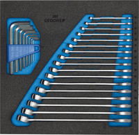 Module d'outillage clés mixtes droites, 25 pièces, module 2/3