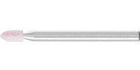 Meule sur tige corindon STEEL EDGE, forme ogive à bout pointu, queue de 3 mm