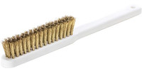 Brosse fine, laiton, ondulé, manche en plastique