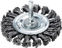 Brosse circulaire à emmanchement, acier inoxydable, torsadé